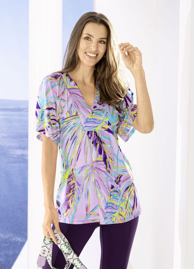 Tunika mit farbbrillantem Inkjet-Druck 