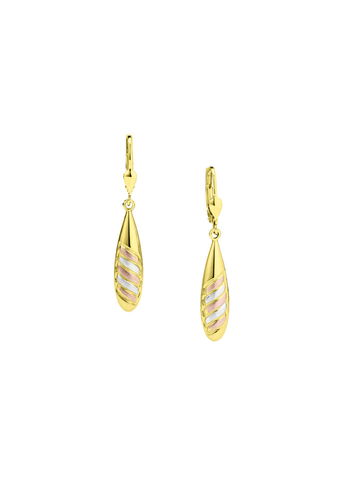 Satinierte Ohrringe in Tricolor 