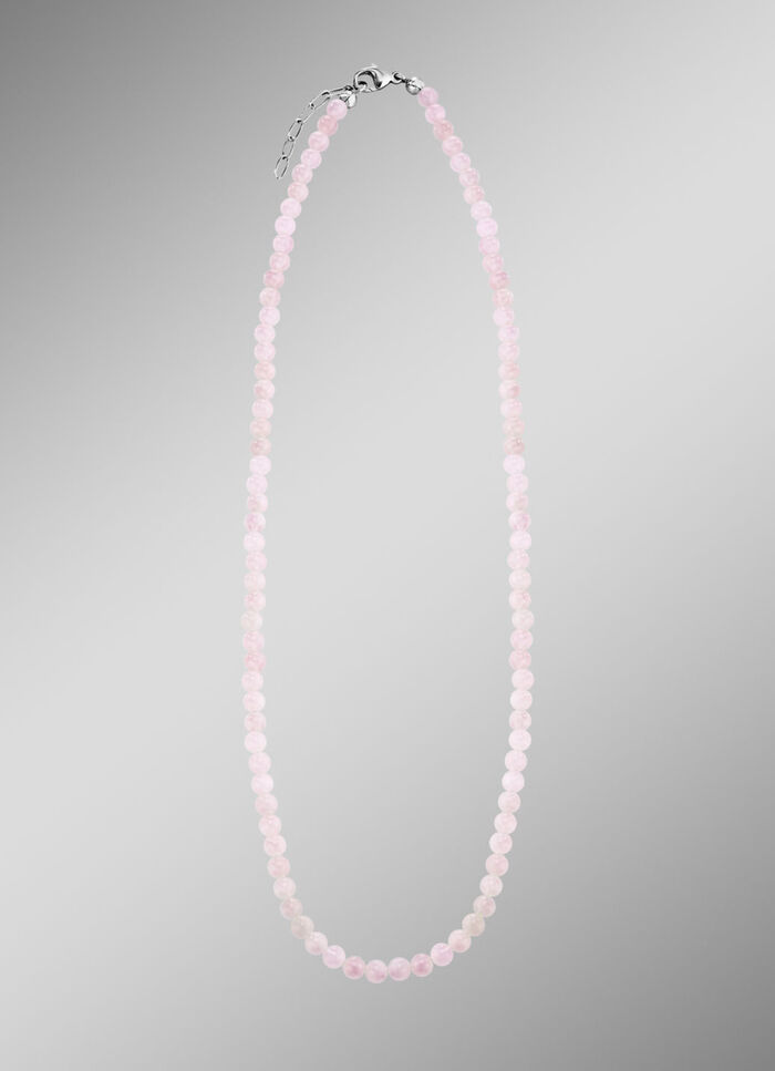 Halskette mit echtem Rosenquarz 