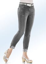 Edel-Jeans in 7/8-L&auml;nge mit h&uuml;bschem Glitzersteinchenbesatz GRAU