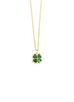 Glücksbringer – Kleeblatt-Anhänger mit echtem Malachit 