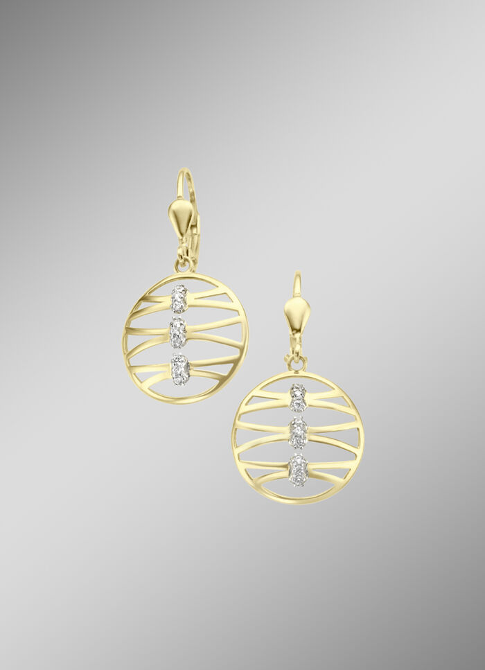 Filigrane Ohrringe mit synth. Zirkonia 
