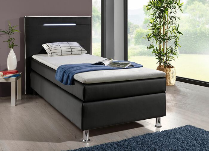 Boxspringbett mit LED-Beleuchtung 