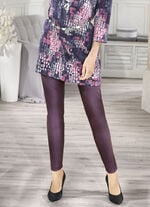 Leggings in feiner Glanz-Optik AUBERGINE