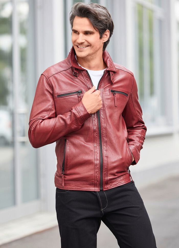 Lederkurzjacke mit zwei Innentaschen 