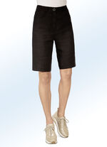 Hochwertige Leinen-Bermudas SCHWARZ