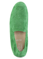 ELENA EDEN Slipper aus weichem Veloursleder mit luftiger Perforation GRÜN