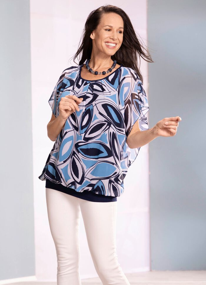 Poncho-Tunika mit tollem Druck 