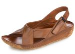 Gemini, bequeme Damen-Sandalen, Weite G, mit Gummizug COGNAC