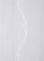 Blumenfenster-Store mit Bleibandabschluss 