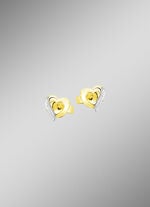 Herz-Ohrstecker in Bicolor 