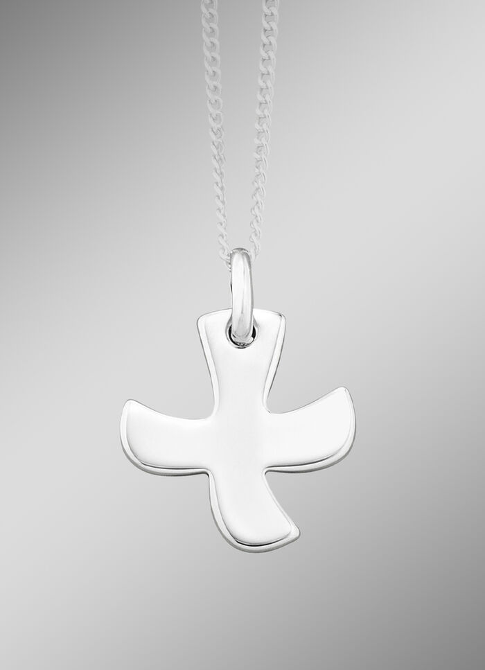 Moderner Taiz&eacute;-Kreuz-Anh&auml;nger aus Silber 
