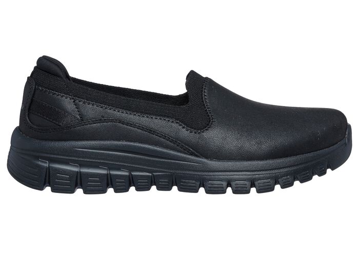 SKECHERS, klassiche Damen-Slipper, aus Synthetik und elastischem Strick-Material 