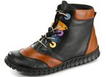 Gemini Schn&uuml;r-Bootie mit pfiffigen Bes&auml;tzen SCHWARZ-BUNT