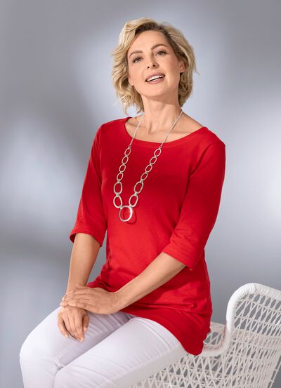 Shirt mit Rundhalsausschnitt in 3 Farben 