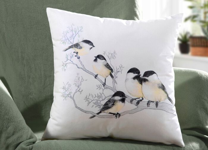 Kissenbezug mit Vogel- Motiv 