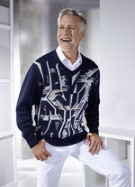 Interessanter V-Pullover MARINE