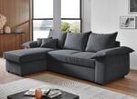 Polsterecke mit Bettfunktion und Bettkasten ANTHRAZIT