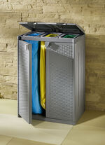 Abfallsammler für 2 oder 3 Müllbeutel HELLGRAU