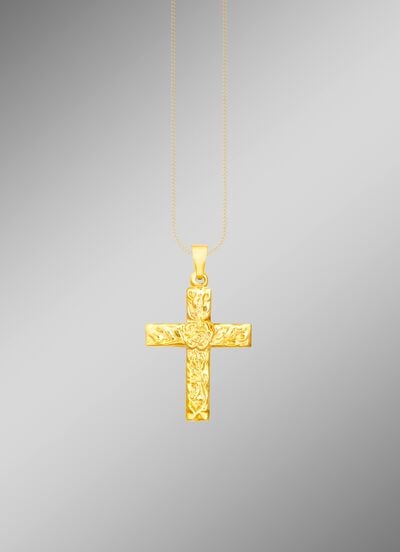 Klassischer Kreuz-Anh&auml;nger mit Struktur 