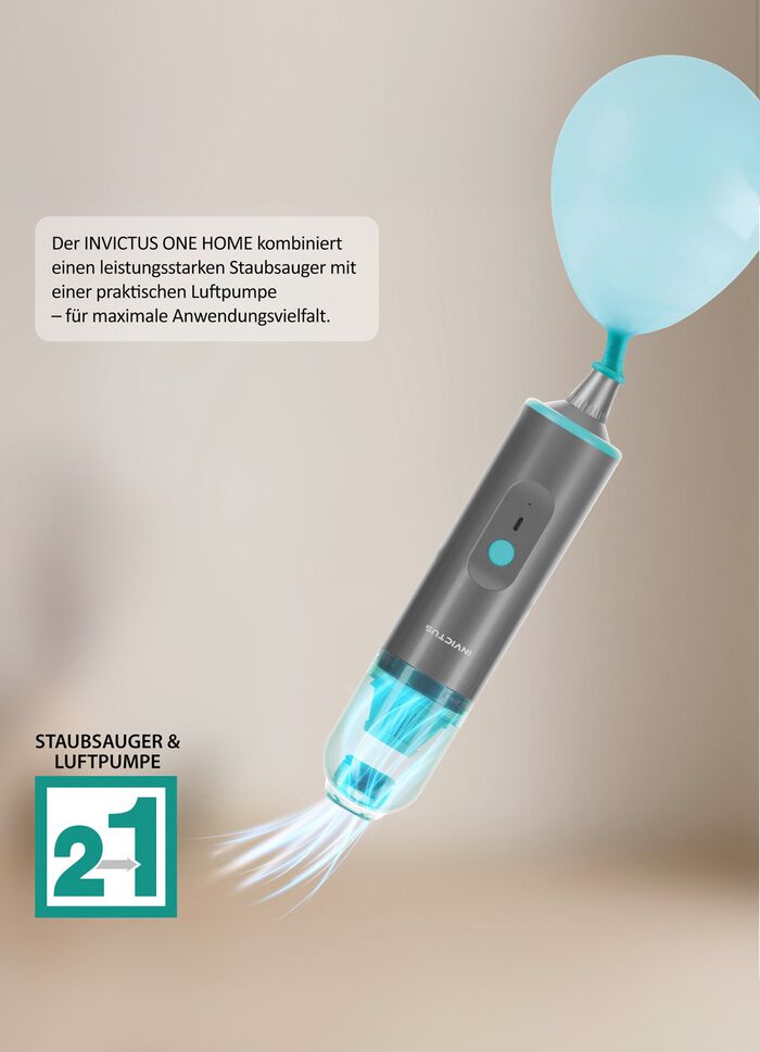 "Genius" 2-in-1 Akku Handstaubsauger und Luftpumpe 