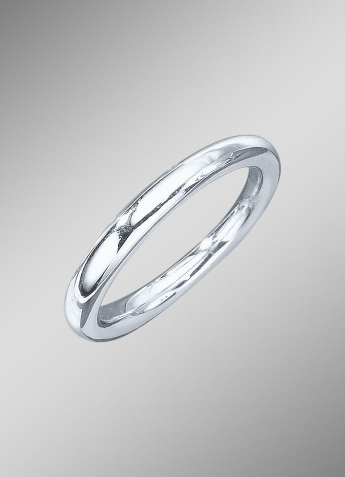 Hochglänzender Partnerring aus Weißgold 