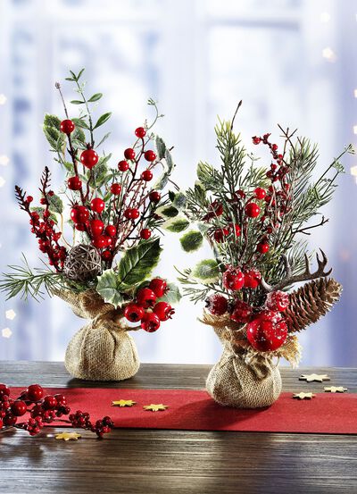 Gesteck im Jutesäckchen, 2er-Set 