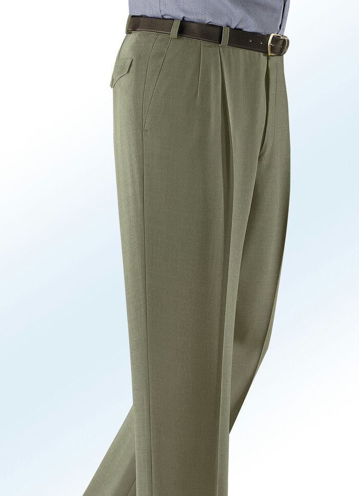 "Klaus Modelle"-Hose mit Seitentaschen in 4 Farben SCHILF MELIERT