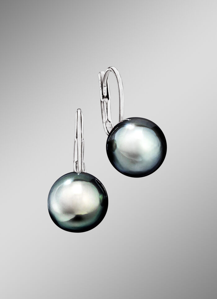 Tolle Ohrringe mit Tahiti-Zuchtperlen 