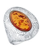 Zeitloser Damenring mit echt Bernstein 