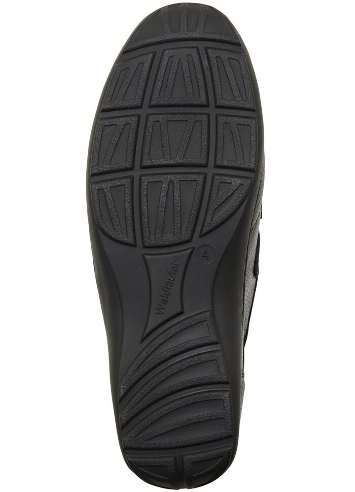 Waldl&auml;ufer, bequeme Damen-Slipper, Weite H, mit herausnehmbarem Fu&szlig;bett ALTSILBER