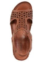 Gemini, sommerliche Damen-Sandalen, Weite G, aus Leder COGNAC