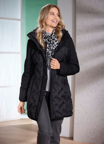 Daunen-Longjacke mit geklebten Kammern 