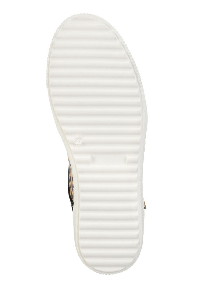 ELENA EDEN Schnürschuh mit cognacfarbenem Leo-Print SCHWARZ