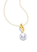 Anh&auml;nger mit S&uuml;&szlig;wasser-Zuchtperle und Diamanten 