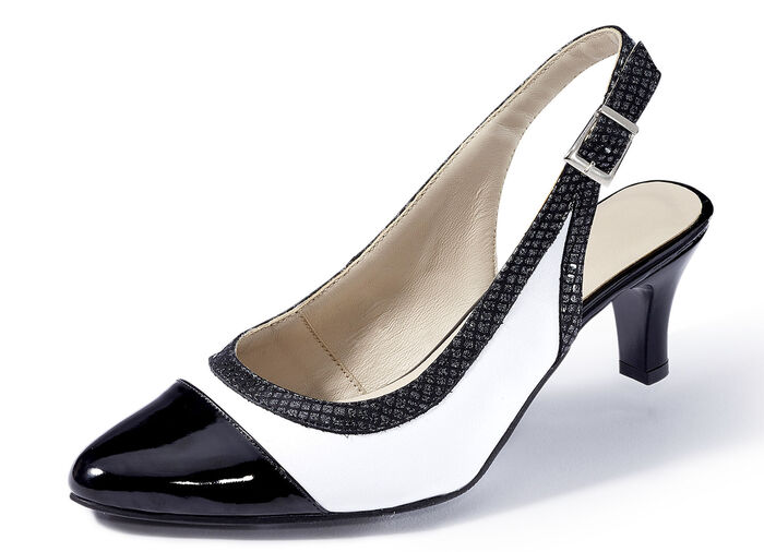 ELENA EDEN Sling-Pumps in edler Form SCHWARZ-WEISS