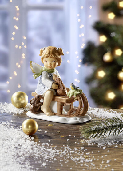 Engel auf Schlitten aus der "Nina & Marco"-Serie  