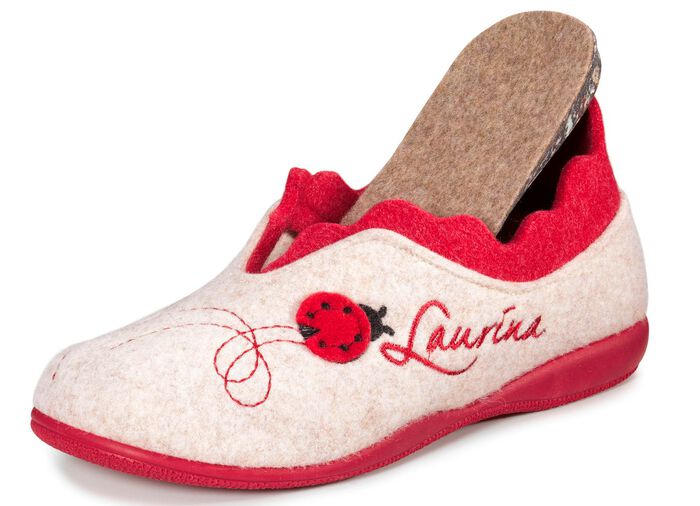 Laurina Filz-Hausschuh mit fantasievoller Stickerei 