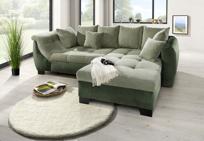 Bequeme Polsterecke mit Bettfunktion 