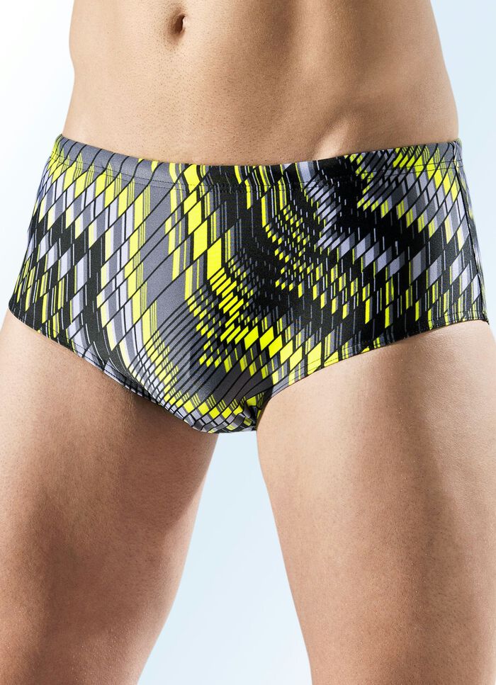 Schwab Badehose in h&ouml;herer Slipform mit Alloverdruckdessin 