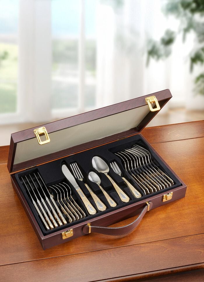 Hochwertiges Men&uuml;besteck f&uuml;r 6 Personen 