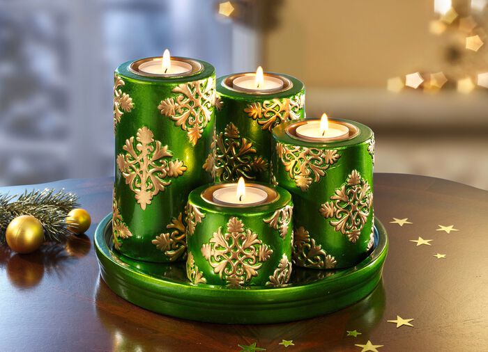 Adventsteelichthalter aus Keramik 