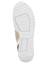 ELENA EDEN Sneaker mit Leo-Print und Metallic-Besätzen WEISS-BEIGE-BRAUN