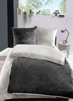 Kuschelig weiche Wendebettw&auml;sche-Garnitur mit Cashmere Touch ANTHRAZIT-TAUPE