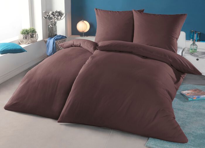 Biber Bettw&auml;sche-Garnitur mit Rei&szlig;verschluss 