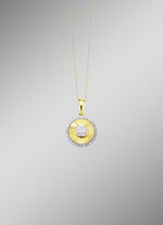 Stilvoller Anhänger mit Brillant und Diamanten 