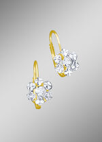 Diamant-Ohrringe in Blütenfrom mit 2 lupenreinen Brillanten 