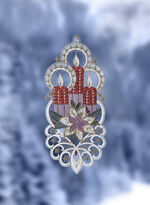 Fensterbild Kerzenglanz aus echter Plauener Spitze 