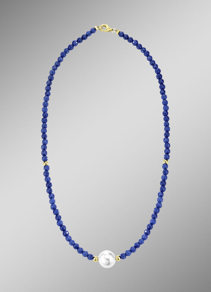 Halskette mit Perlenschimmer und Edelsteinglanz 