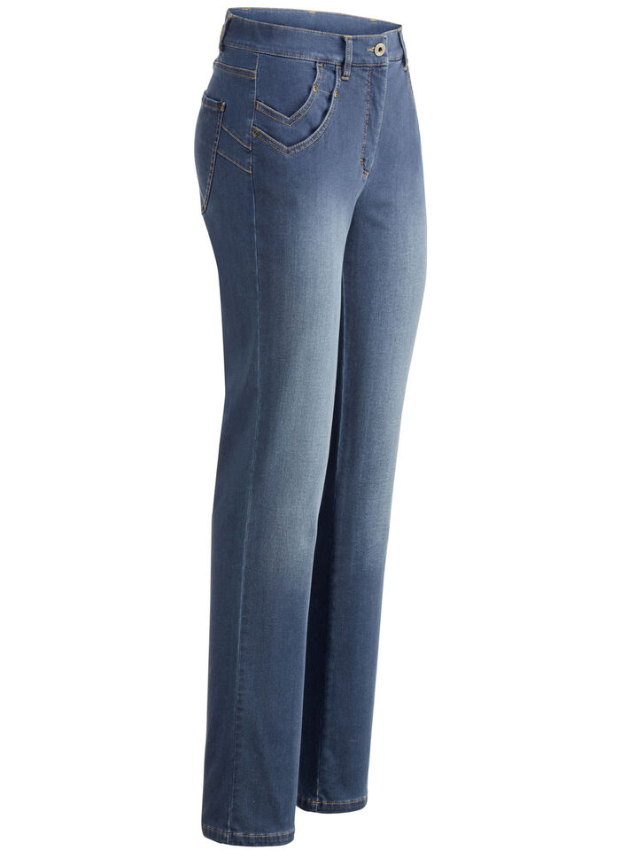 Jeans mit raffinierter Taschenl&ouml;sung JEANSBLAU